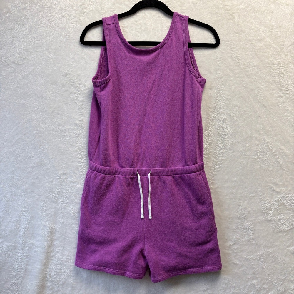 Z by Zella Romper Kids XL‎ Purple Sweatshirt Jumpsuit Drawstring Elastic Waist